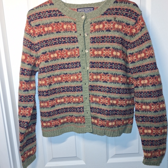 Newton Trading Co. Sweaters - Newton Trading Co. 100% Shetland Wool Cardigan Sweater Medium